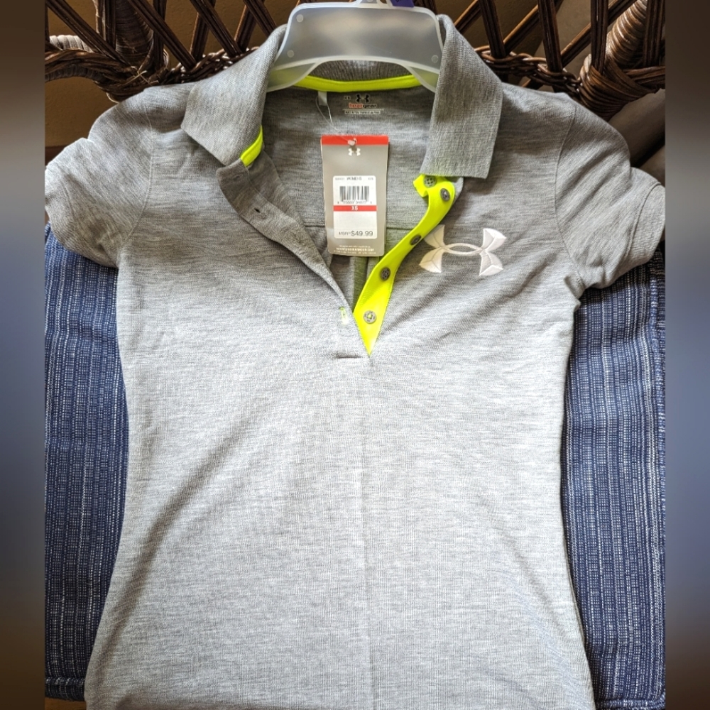 Ladies Under Armour Grey Polo